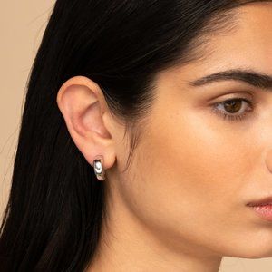 Mejuri Dome Hoops silver with rhodium plating